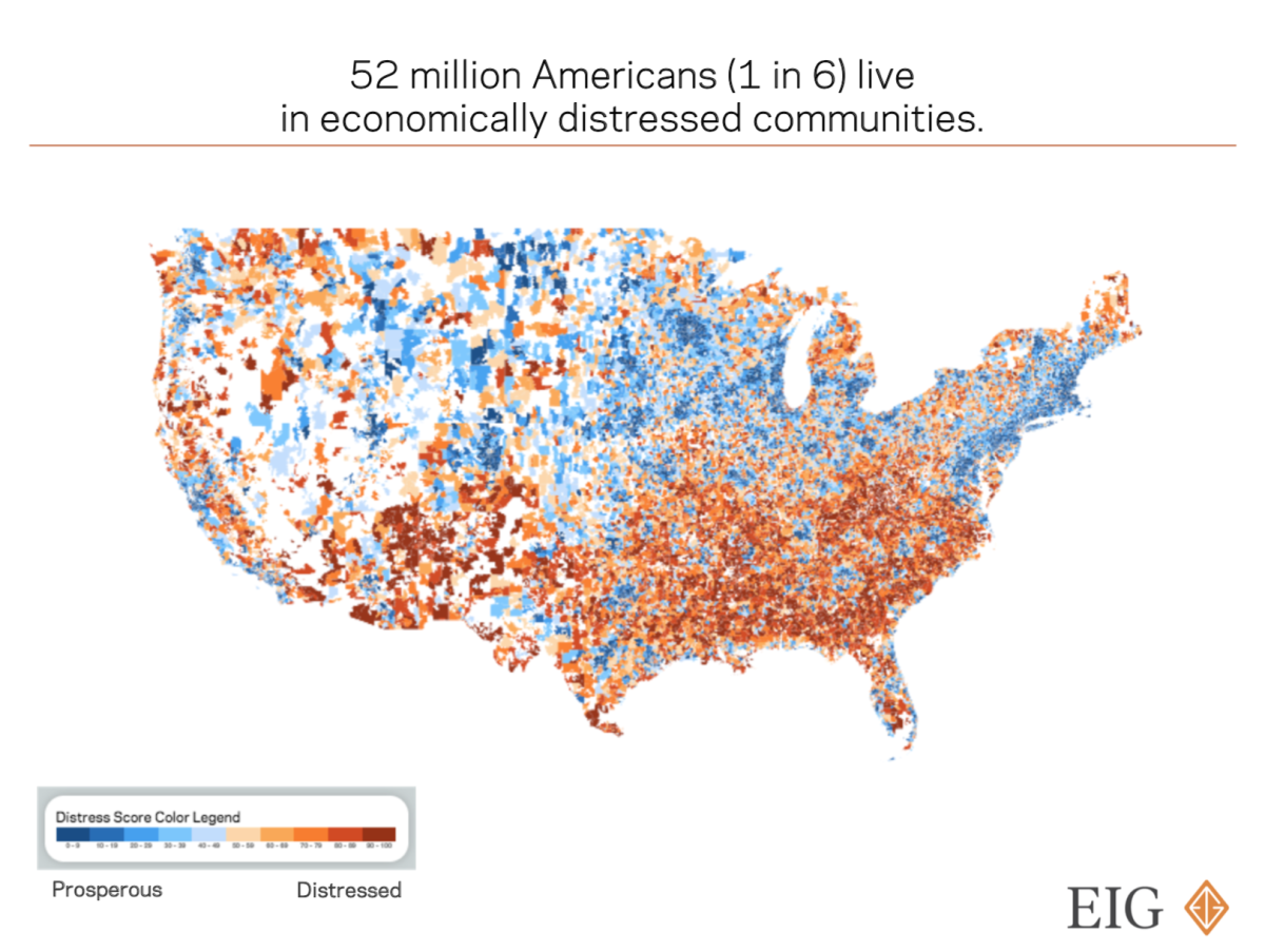 Steve Glickman, co-founder and chief executive officer, illustration of economically distressed communities in the U.S.