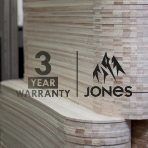 The foundation of Jones Snowboards' new three-year splitboard warranty policy is the top quality materials all Jones' boards are built with.