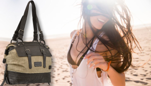 The Ethos is a trendy vintage-style bag with distressed eco leather.