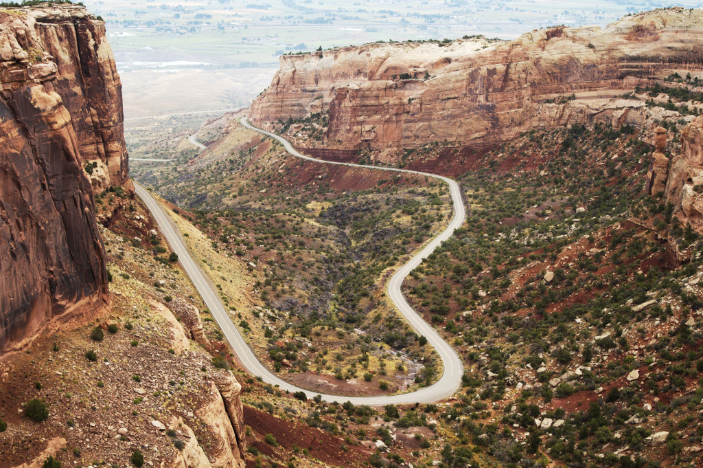 Winding road trip through the Colorado National Monument.